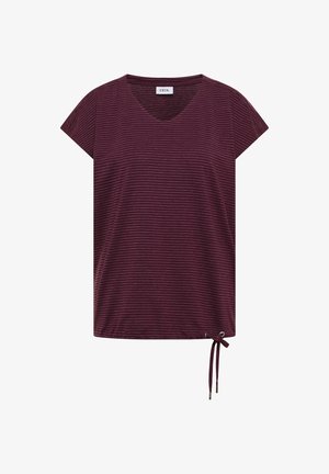 Cecil, DROP-SHOULDER SHIRT WITH CUT-OUT-DETAIL - T-shirt imprimé - sweet grape red
