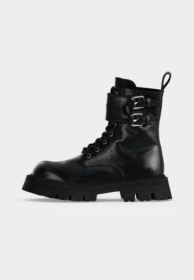 MOSCHINO STIVALETTO DONNA - Μποτάκια με κορδόνια - nero