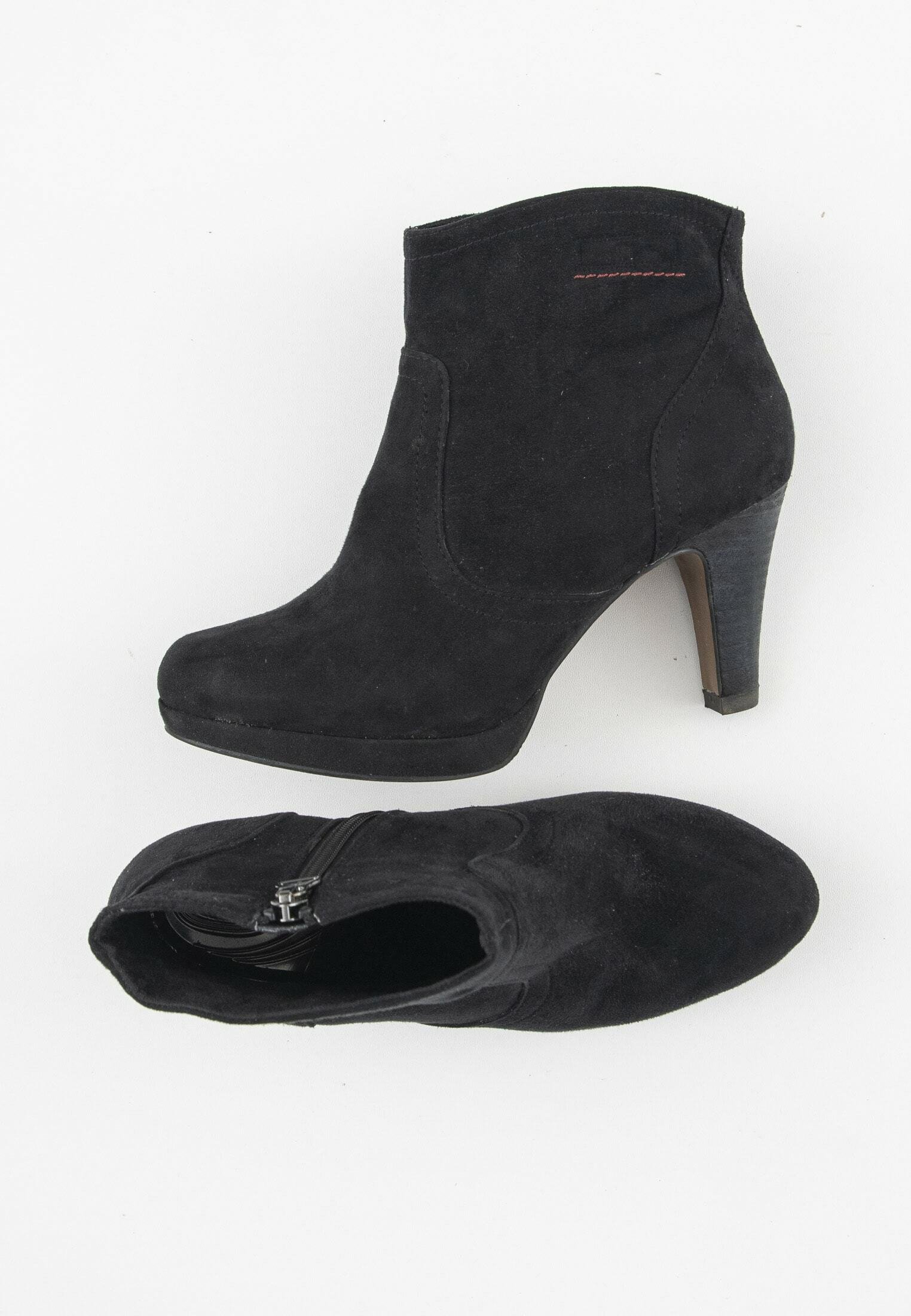 s.Oliver Enkellaarsjes met hoge hak - black/zwart - (Pre-owned) - Zalando.nl