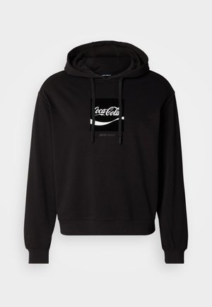 Antony Morato HOODIE BOXY FIT WITH FLOCK AND RUBBER INJECTION LOGO PRINT - Collegepaita - black