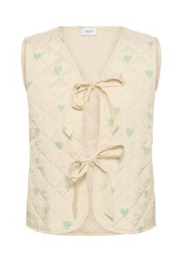 EVITTA QUILT - Veste sans manches - creme smoke green big hearts