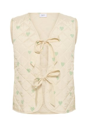 Saint Tropez EVITTA QUILT - Weste - creme smoke green big hearts