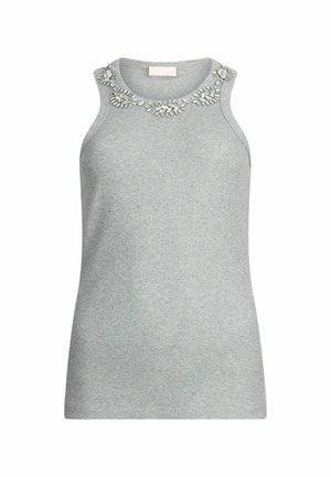 LIU JO WITH BEJEWELLED APPLIQUÉS - Top - Grey