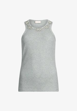 LIU JO WITH BEJEWELLED APPLIQUÉS - Top - Grey