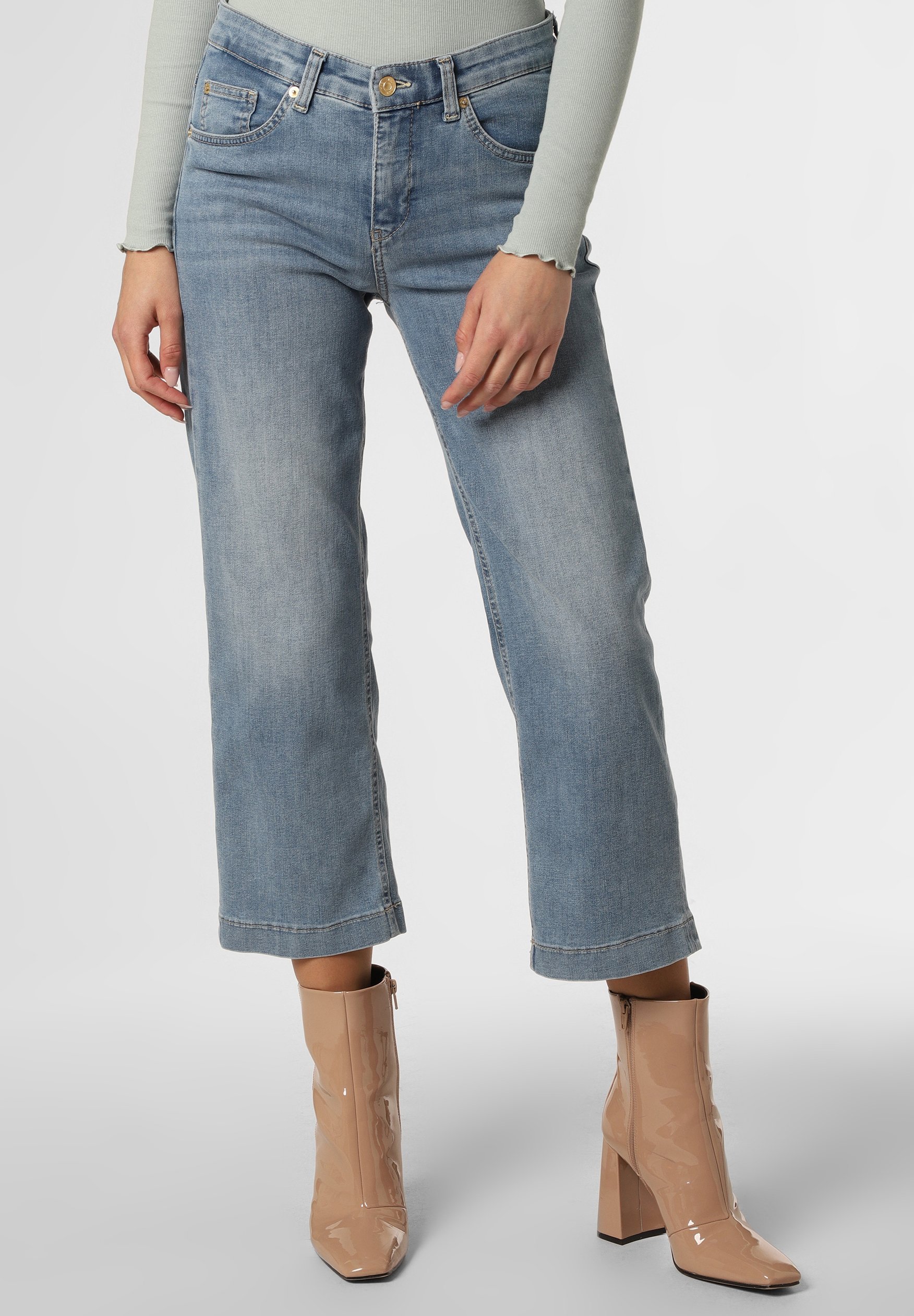 MAC Jeans RICH CULOTTE - Straight leg jeans - light stone/dark blue -  Zalando.de