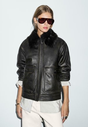 Leren jas - black