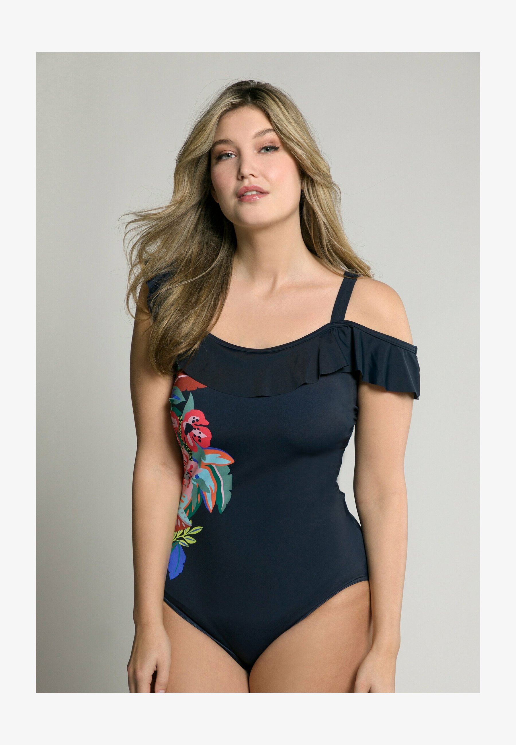 Costume Intero Ulla Popken Con Struttura Avvolgente E Drappeggio - Taglie Forti