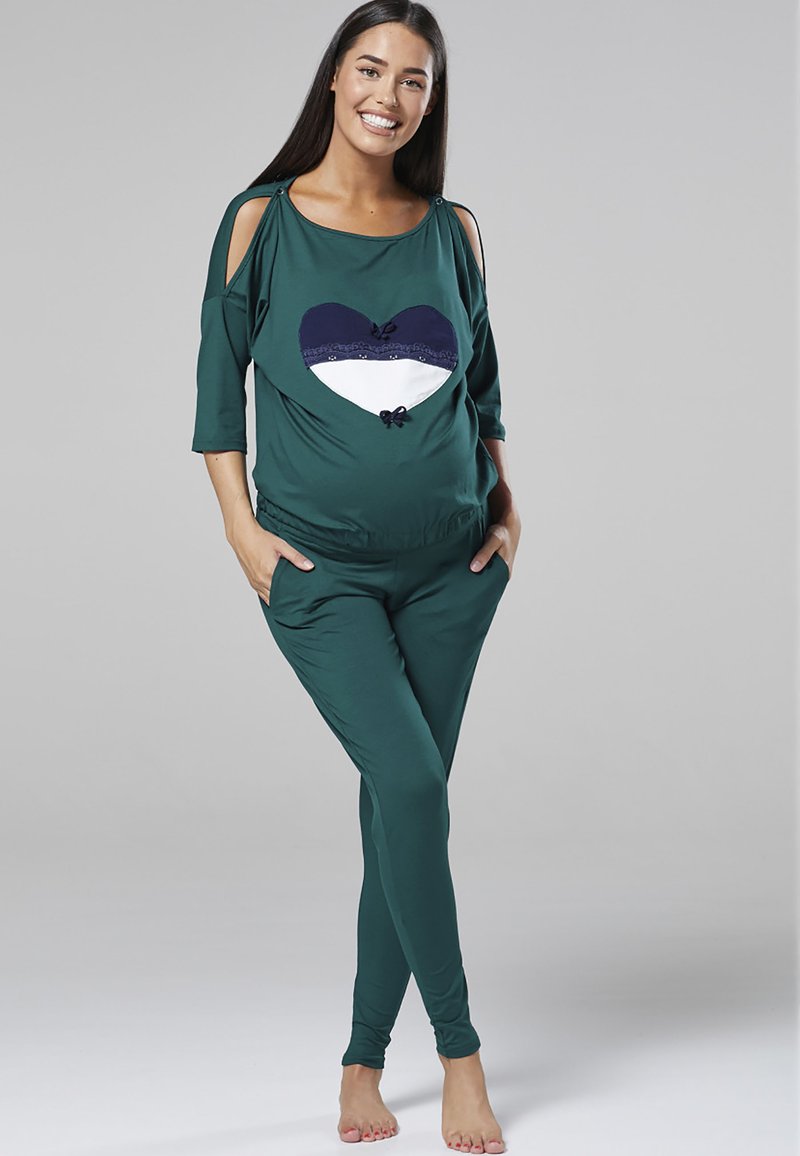 Damen Nachthemden | Chelsea Clark CIĄŻOWA I DO PORODU Nachtwäsche Set green/grün - TD17615 Damen Nachthemden | Chelsea Clark CIĄŻOWA I DO PORODU Nachtwäsche Set green/grün - TD17615
