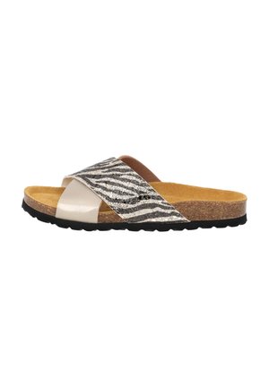 RIANEL WILD - Pantolette flach - taupe zebra