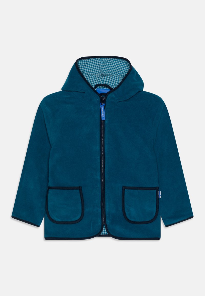 Finkid Fleecejas petrol gemêleerd Finkid Fleecejas petrol gemêleerd