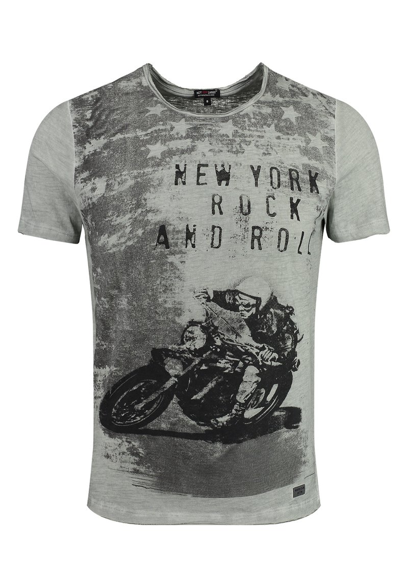 Key Largo CAFE RACER ROUND - Camiseta estampada - faded moss