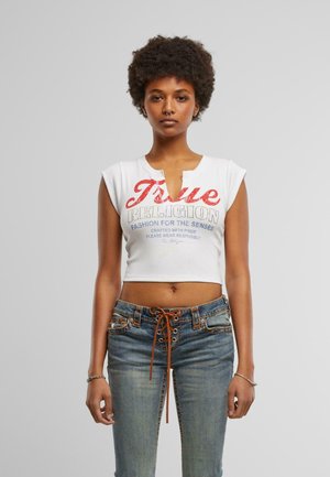 True Religion VINTAGE V NOTCH - T-shirt print - white