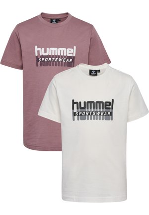 Hummel TUKAS 2-PACK - T-shirt imprimé - twilight mauve marshmallow