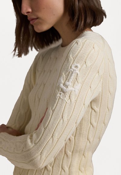 Polo Ralph Lauren ANCHOR-MOTIF CABLE COTTON SWEATER - Striktrøje - authentic cream