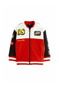 Next REGULAR FIT - Mikina na zip - red black colourblock