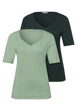 T-SHIRTS MIT HERZAUSSCHNITT IM 2ER-PACK - T-shirts basic - mint leaf deep bound green