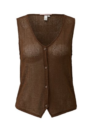 QS, T-SHIRT - Top - dunkelbraun