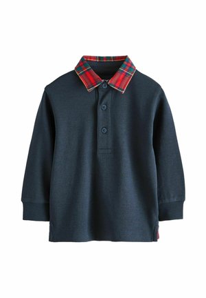 REGULAR FIT - Piké - navy blue tartan collar