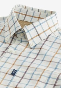 Next EASY OXFORD - Overhemd - ecru white blue mini tattersall