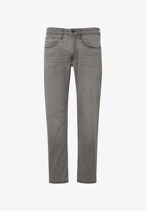 Sive naravne kavbojke z klasičnim pet-pocket dizajnom, ravnim krojem in subtilnim zbledelostmi. Imajo zadrgo in kovinsko gumbasto zapiranje.