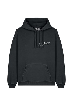 LIBERTEBACK EMBROIDERY HEAVYWEIGHT - Felpa con cappuccio - washed black