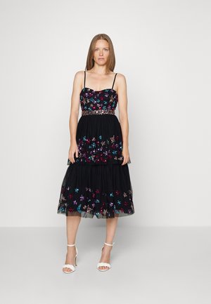STARRY NIGHT EMBELLISHED MIDI DRESS - Cocktailkjoler / festkjoler - black
