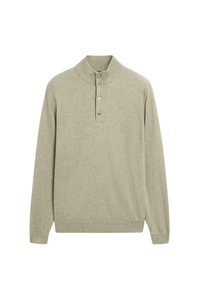 MOCK NECK WITH BUTTONS - Striktrøje - khaki