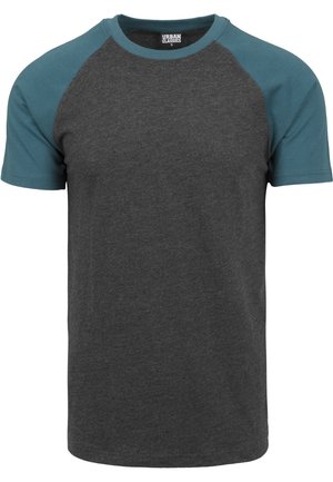 Urban Classics RAGLAN CONTRAST  - T-Shirt print - dark gray mottled/blue gray