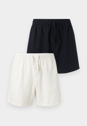 Pier One 2 PACK - Shorts - white/black