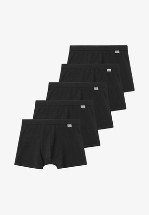 Czarne bawełniane bokserki w pakiecie pięciu sztuk, z elastycznymi pasami i prostym, jednolitym wzorem bez nadruków czy akcentów.