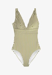 Valgt, khaki green ecru stripe