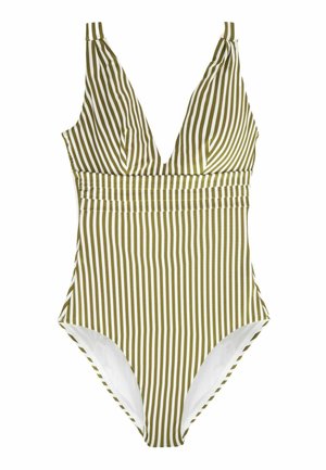 TALL  - Maillot de bain - khaki green ecru stripe