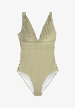 TALL - Kupaći kostim - khaki green ecru stripe
