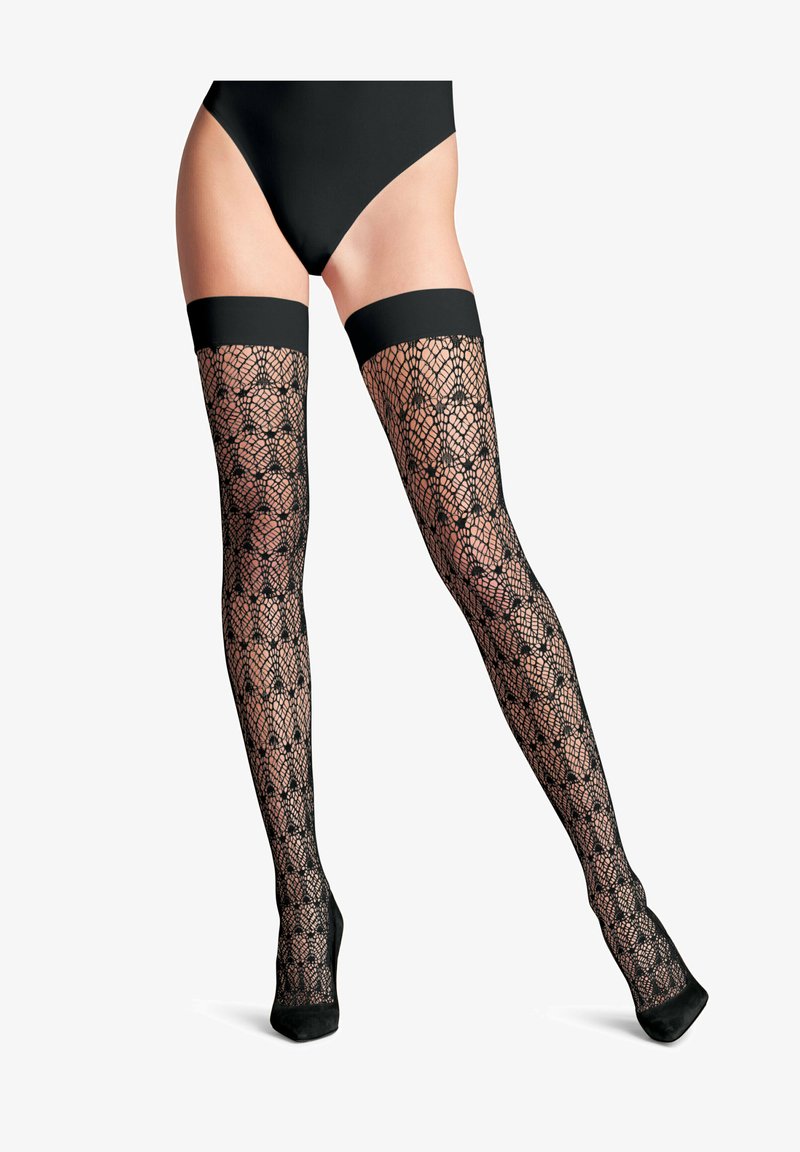 FALKE CREAM SWIRL SHEER - Collants - black