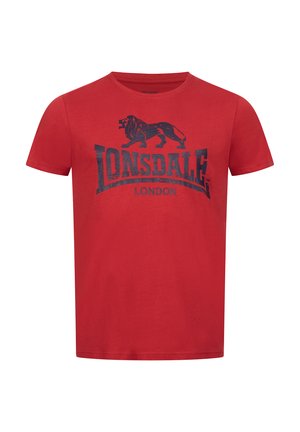 Lonsdale SILVERHILL - Printtipaita - dark red/navy