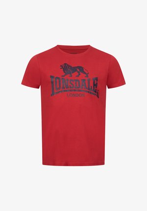Lonsdale SILVERHILL - Printtipaita - dark red/navy
