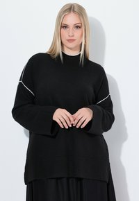 Ulla Popken SCHMUCKNÄHTE, STEHKRAGEN, LANGARM - Maglione - black