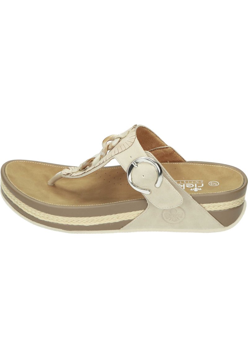 Damen Flache Pantoletten | Rieker Pantolette hoch ginger/beige - DC95636 Damen Flache Pantoletten | Rieker Pantolette hoch ginger/beige - DC95636
