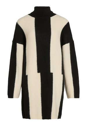VILA VISIGNE HIGH NECK SHORT DRESS - Neulemekko - black/birch