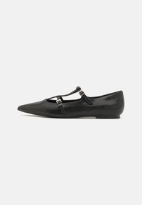 LEATHER - Riemchenballerina - black
