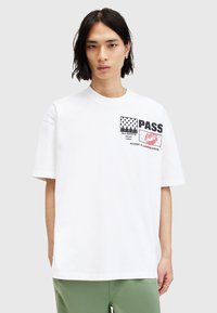 AllSaints PASS SS CREW - T-shirt med print - optic white