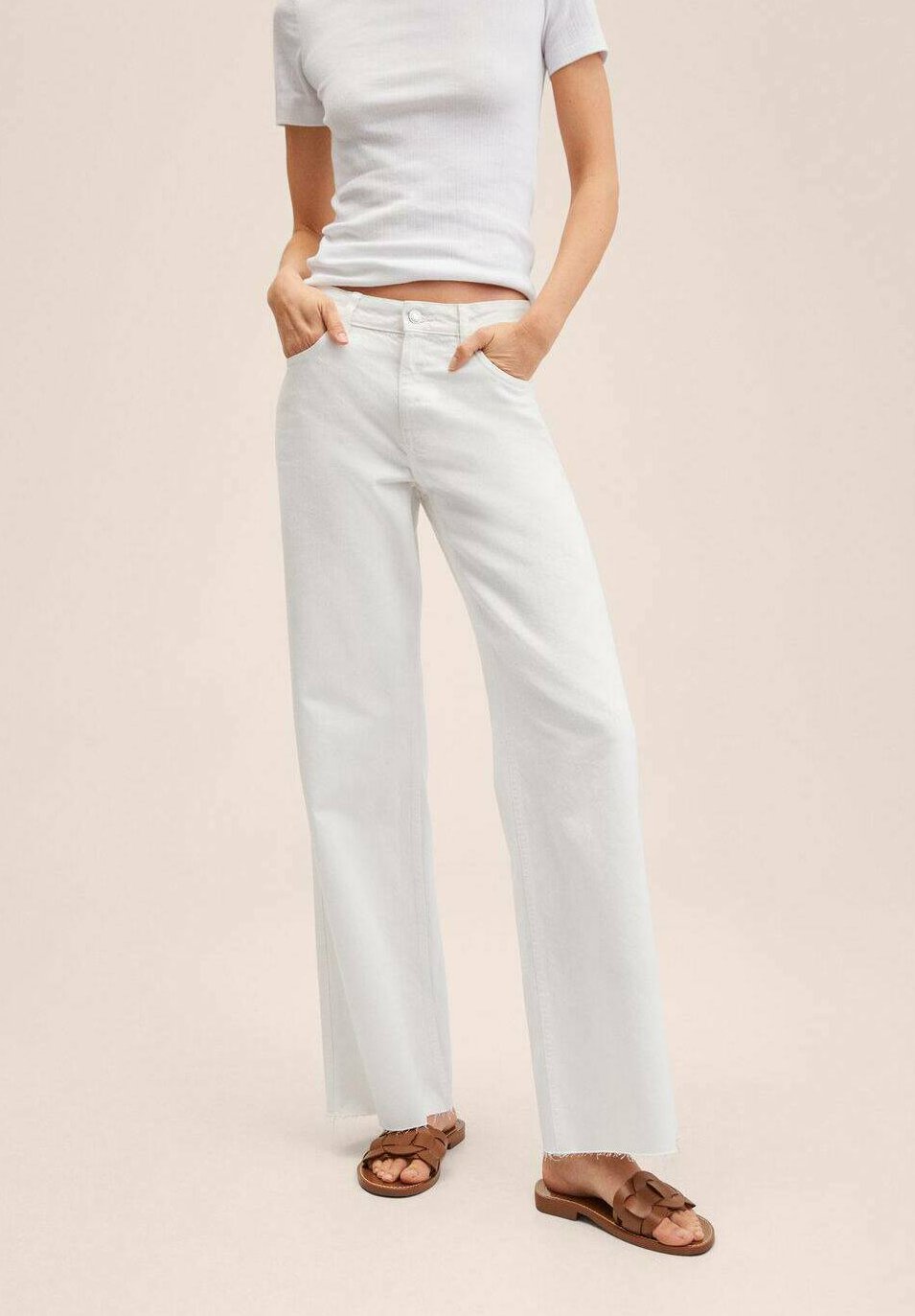 Mango Jeans a zampa - blanc/bianco - Zalando
