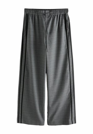 Next, TALL FIT - WIDE LEG TROUSERS WITH SIDE STRIPES - Nohavice - grey black check