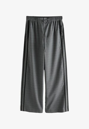 Next, TALL FIT - WIDE LEG TROUSERS WITH SIDE STRIPES - Nohavice - grey black check