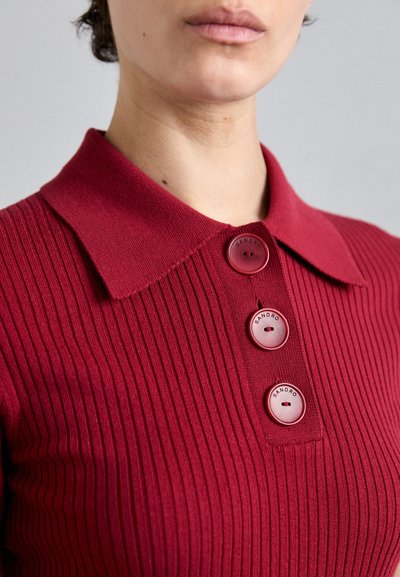 sandro CARDIGAN LOOK CHEMISE MIXE - Poloskjorter - cerise