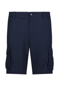 Marina cargo shorts tillverkade av ett slätt, lätt material, med två sidofickor och två cargofickor med lock.