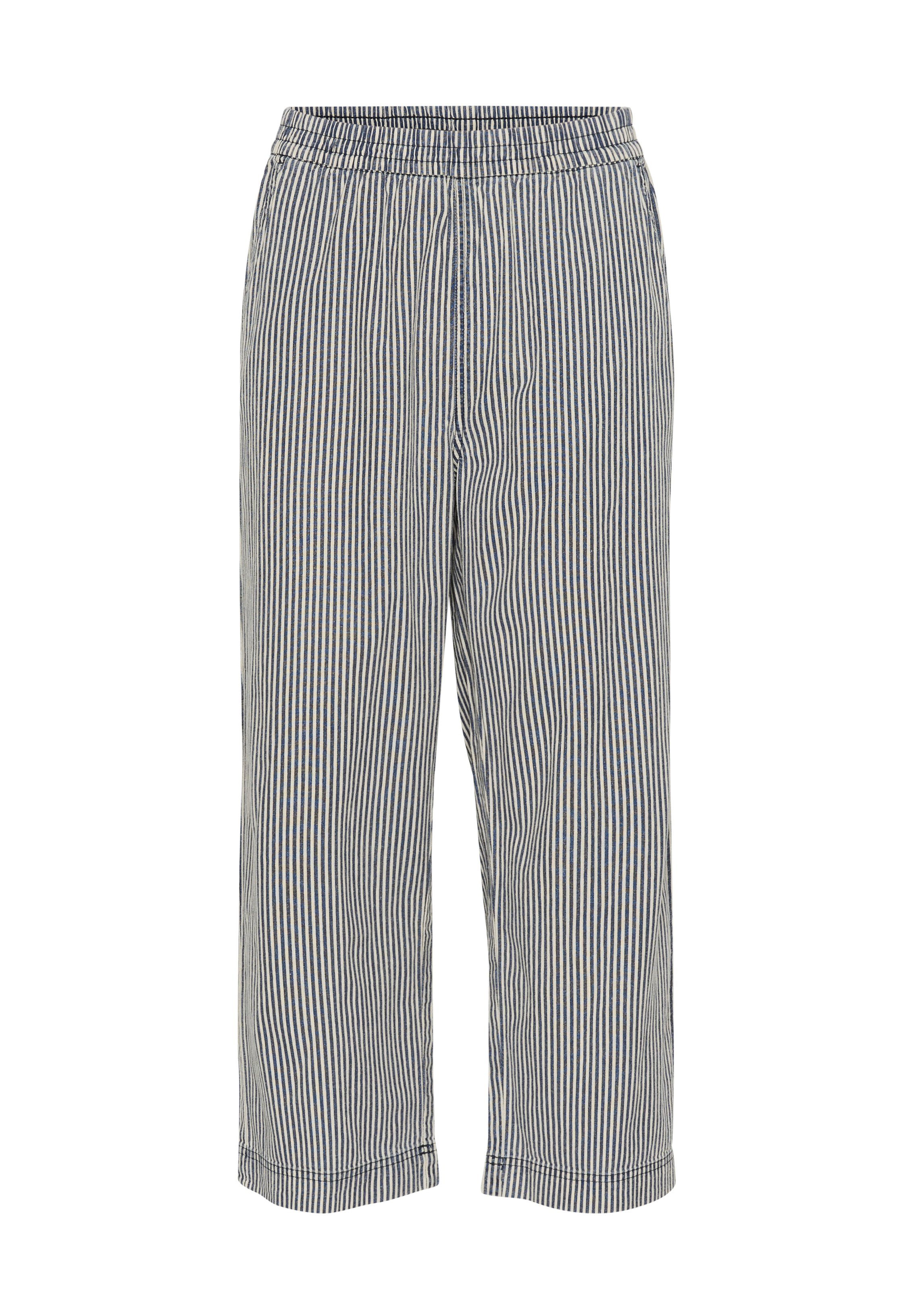 Kaffe KANAYA STRIPED CULOTTE - Trousers - midnight white stripe