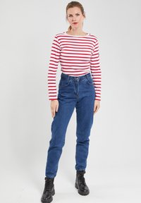 Armor lux CROZON MARINIÈRE - Langærmet T-shirt - blanc/braise