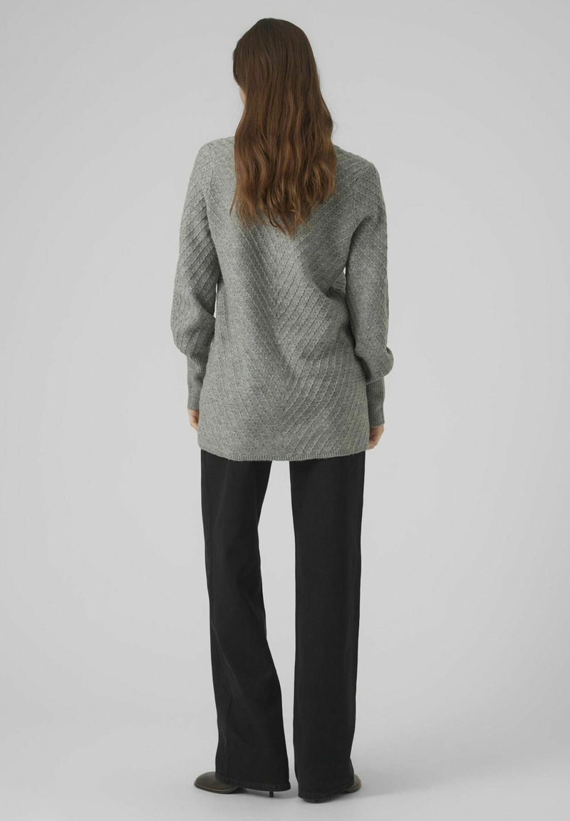 Vero Moda V-NEK Strickpullover medium grey melange/dunkelgrau
