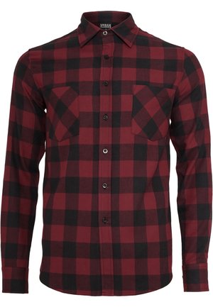 Urban Classics, CHECKED - Hemd - black/burgundy
